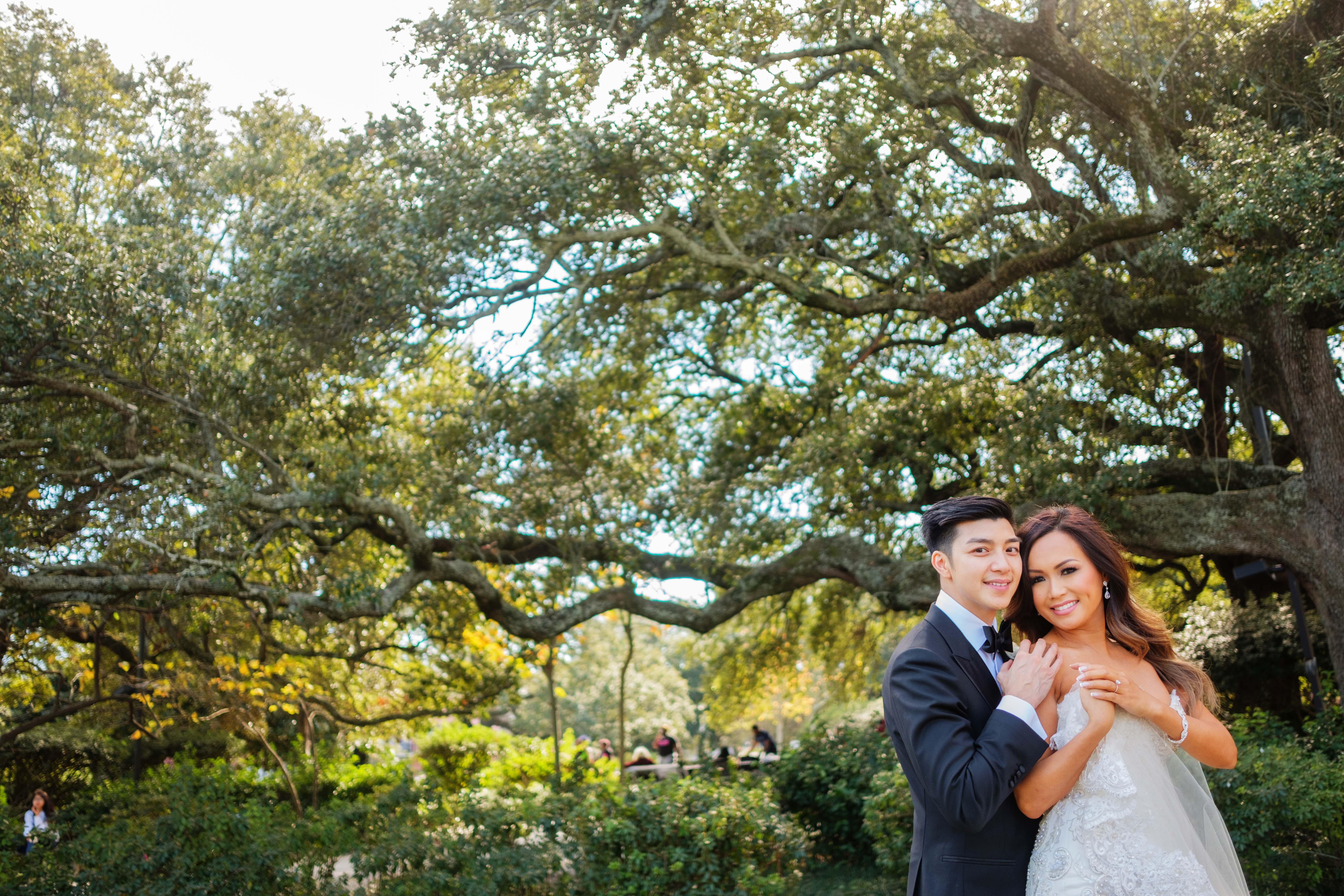 New Orleans Outdoor Portraits and Crystal Palace Wedding  | Hoa + Thuy